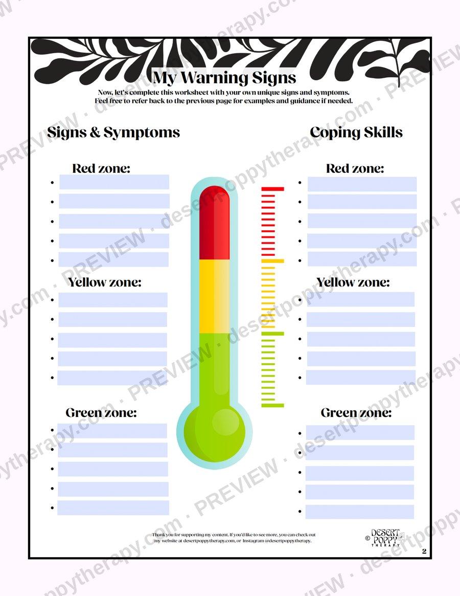 My Warning Signs fillable version preview
