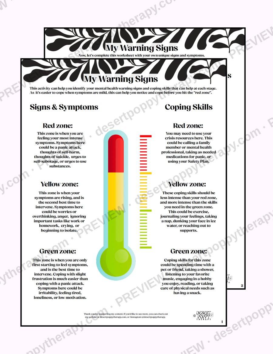 My Warning Signs worksheet preview